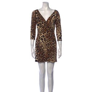 DAVID MEISTER Animal Print Mini Dress